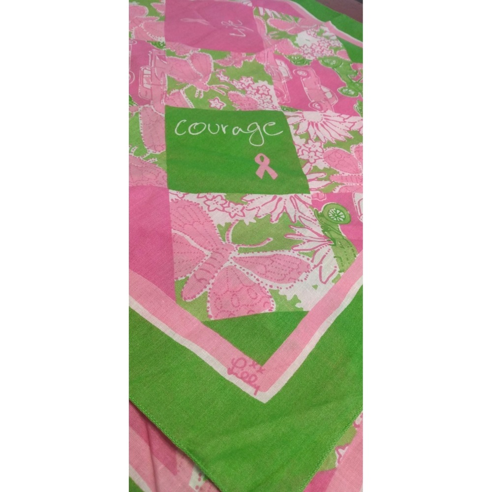 FORD & Lilly Pulitzer [SET of 4] Breast Cancer Awareness Faux-Patchwork Preppy - Picture 3 of 7